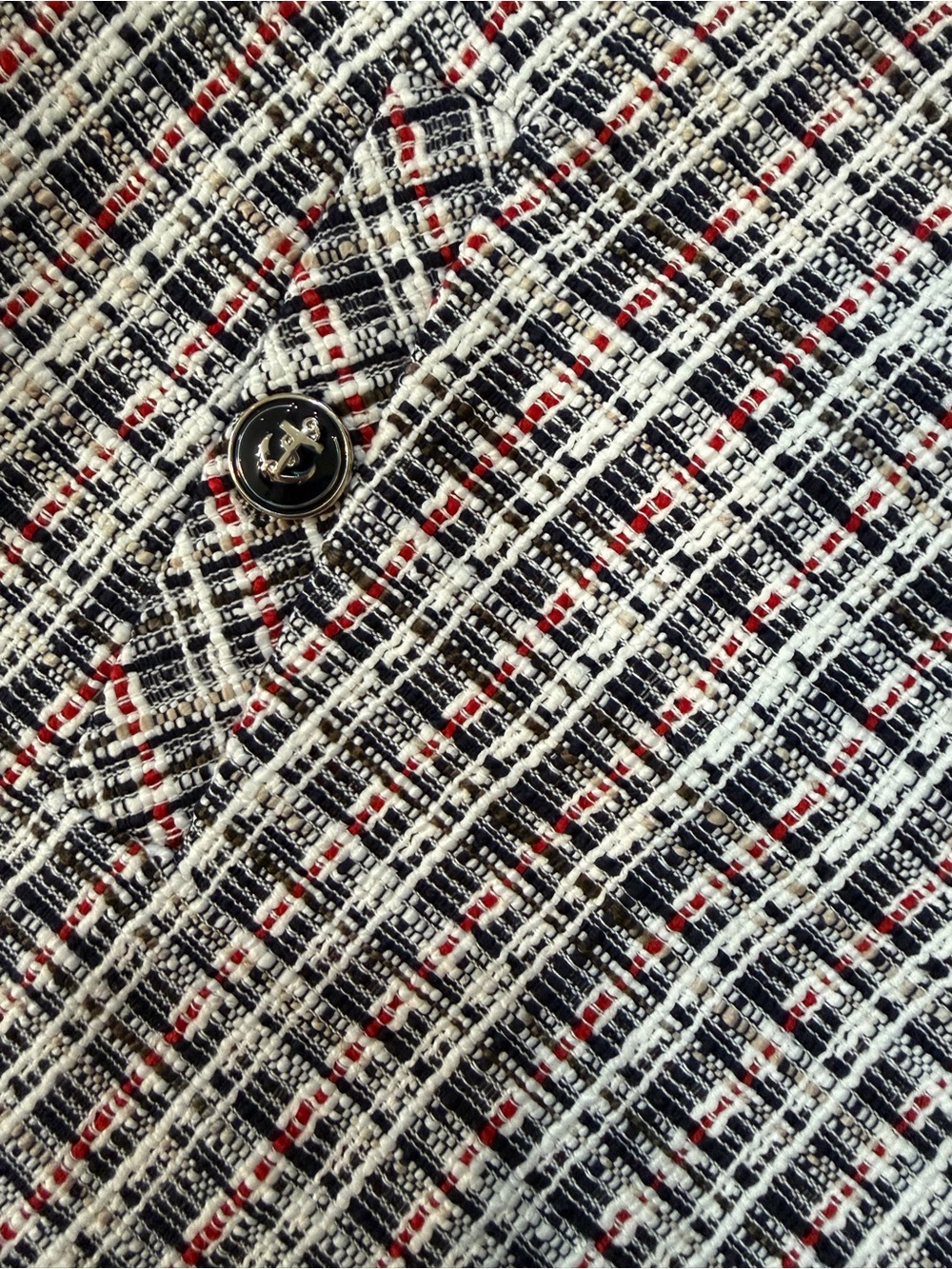 NWOT Zara Tweed Textured Weave Nautical Anchor Button High Waist Mini Skirt - L - Picture 12 of 16